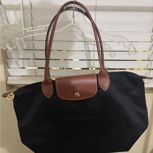 Longchamp Black and Brown Women's Tote Bag - Size Small